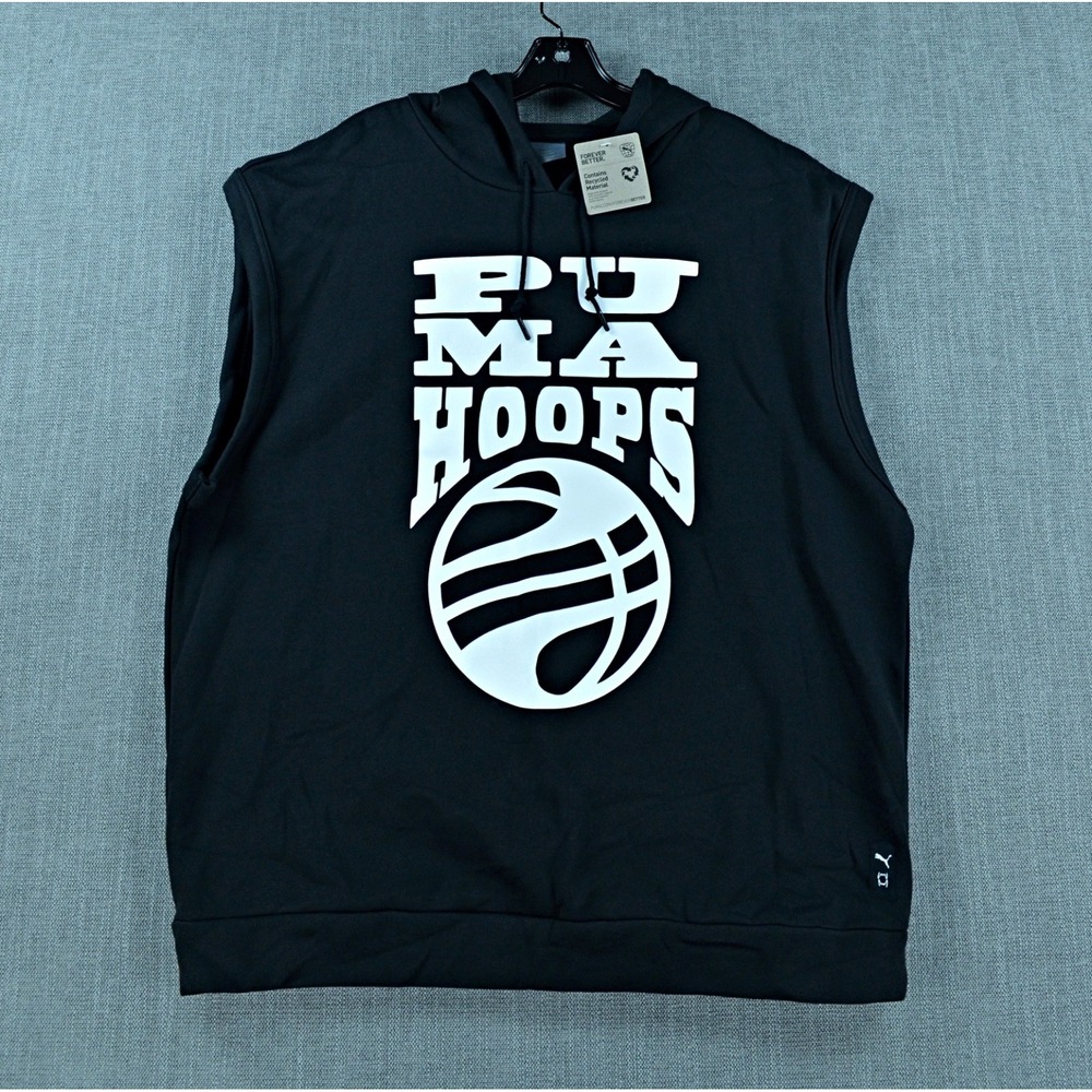 Puma Hoodie Men's 2XL Black Hoops Posterize 2.0 Sweatshirt Graphic Pullover NWT - Picture 11 of 12